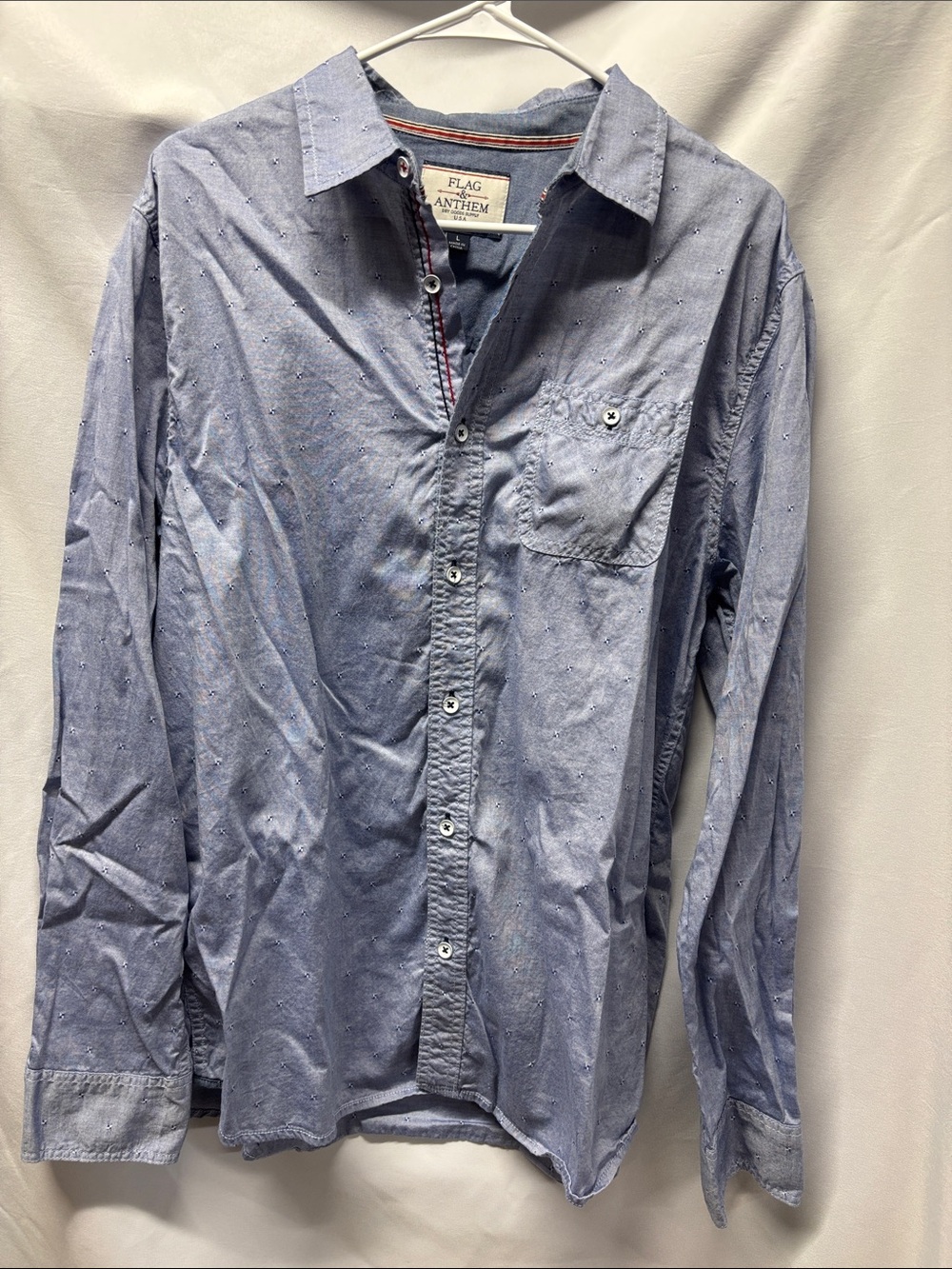 Flag & Anthem Men's Light Blue Button-Up Shirt
